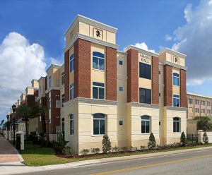 exterior street view of Flagler college resident hall